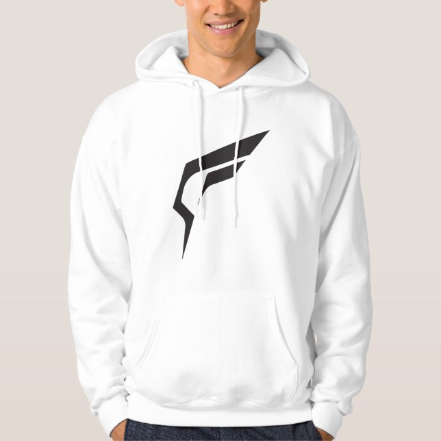 Uppriktigt skrapad Logotyp (vit) Hoodie (Framsida)