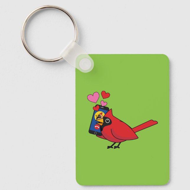Uppringningar vid kardinal Bird Kärlek Nyckelring (Framsida)
