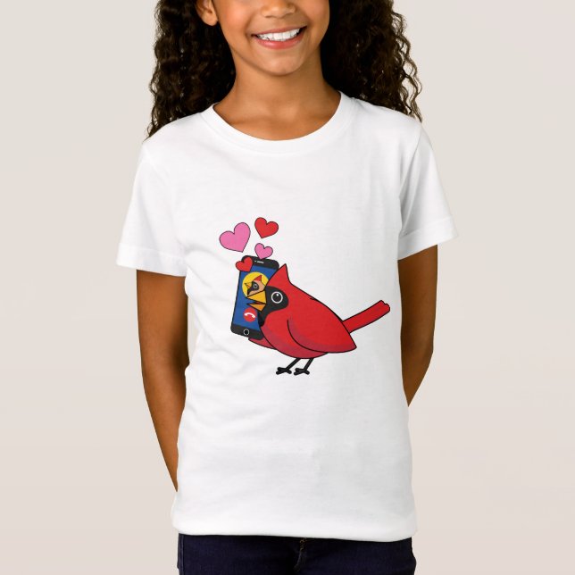 Uppringningar vid kardinal Bird Kärlek T Shirt (Framsida)