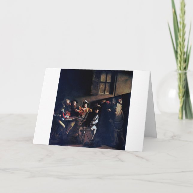Uppringningen av Saint Matthew, Caravaggio Kort (Framsida)