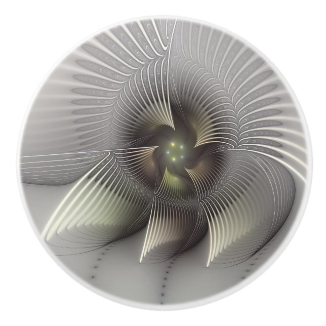 Upprörande Figur, modern Abstrakt Fractal Art Knopp (Framsidan)