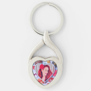 Upprörande Hjärtformade Candi-nyckelkedja Twisted Heart Silverfärgad Nyckelring