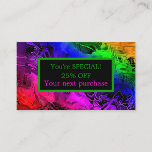 Upprörande Modern Rainbow Iridescent Färg Rabattkort