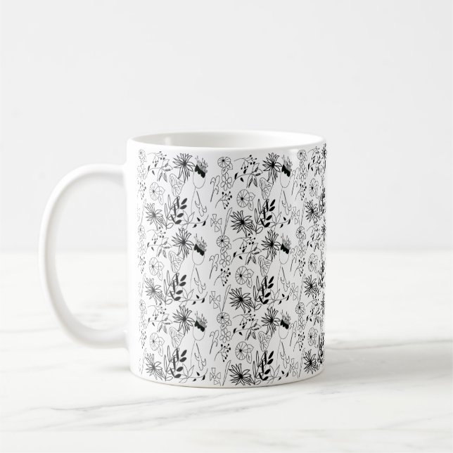 Upprörande monokrom design Tea Mugg (Vänster)
