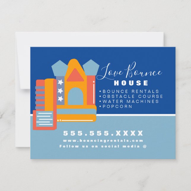 Upprörande uthyrning av slottsjumphus Bounge Party Kort (Framsida)