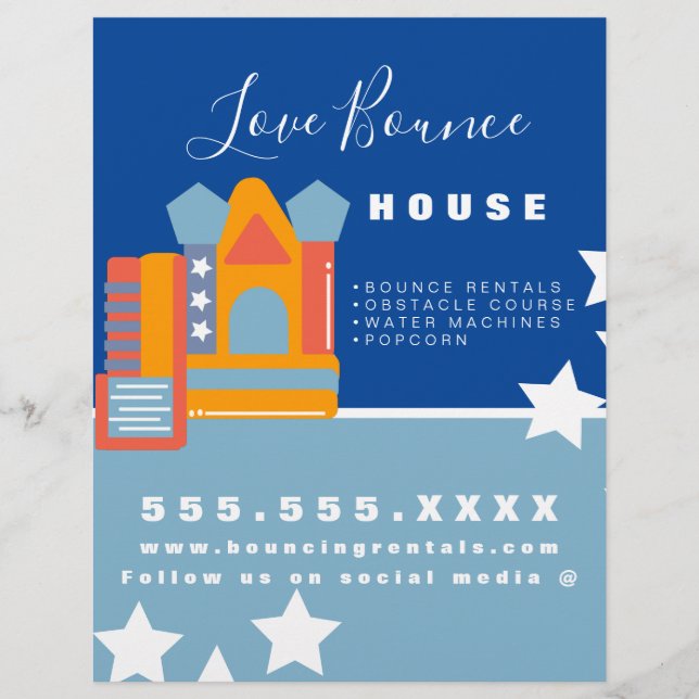 Upprörande uthyrning av slottsjumphus Bounge Party Reklamblad (Framsidan)