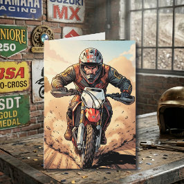 Upprullad & redo att fira Motocross födelsedag Kort
