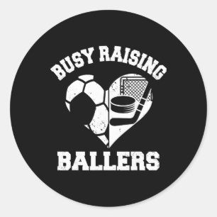 Upprupen som Byllers fotboll Hockey Heart Mom Game Runt Klistermärke