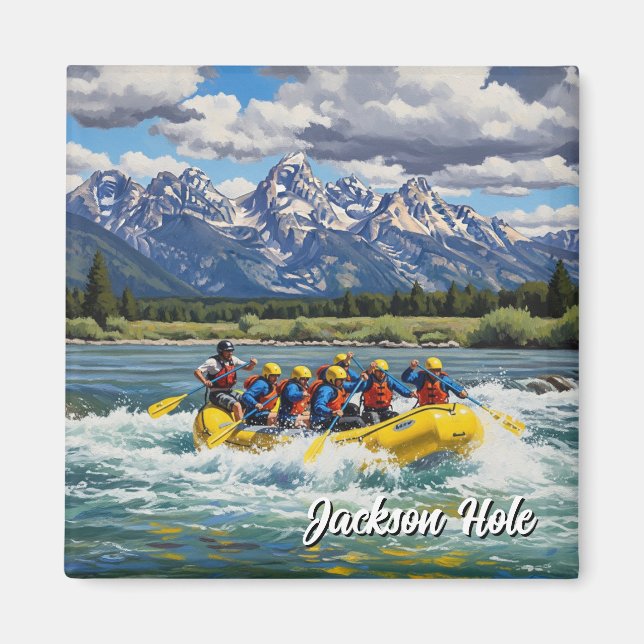 Upprustning i Jackson Hål Wyoming Magnet (Framsidan)