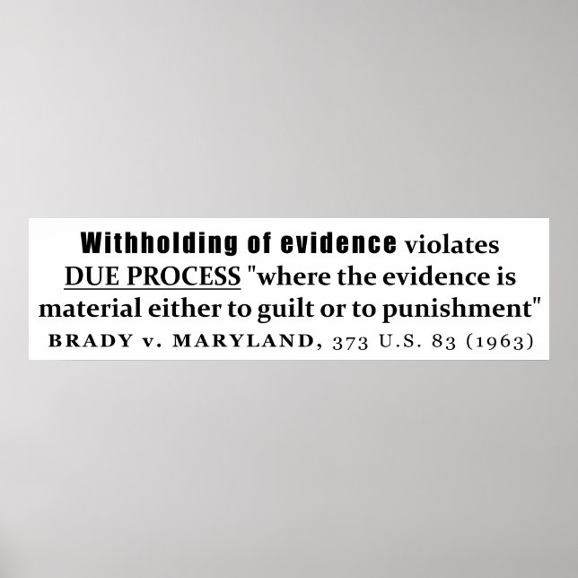 Uppsägning av Evidence Brady mot Maryland Fodral l Poster (Framsidan)