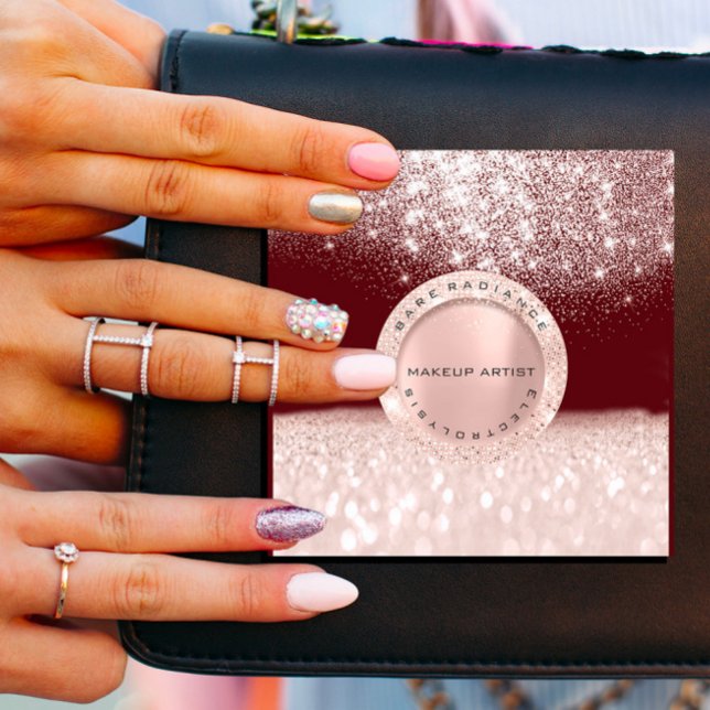 Uppsägningskort Electrolysis Ro Glitter Maroon (Skapare uppladdad)