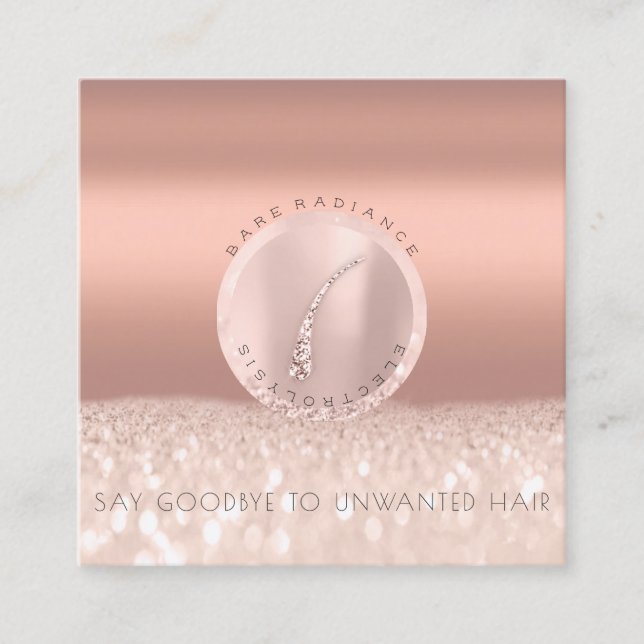 Uppsägningskort Elektrolysis Ro Glitter koppar (Framsida)