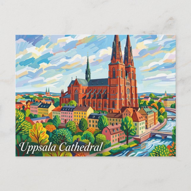 Uppsala domkyrka Sverige Vykort (Framsida)