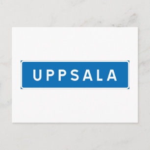 Uppsala, svensk vägskylt vykort