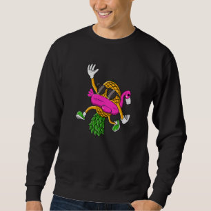 Uppsalad Inverterad Ananas Svängare Flamingo för M Lång Ärmad Tröja