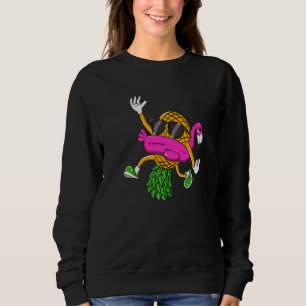 Uppsalad Pineapple Svängande Flamingo för Män Kvin T Shirt