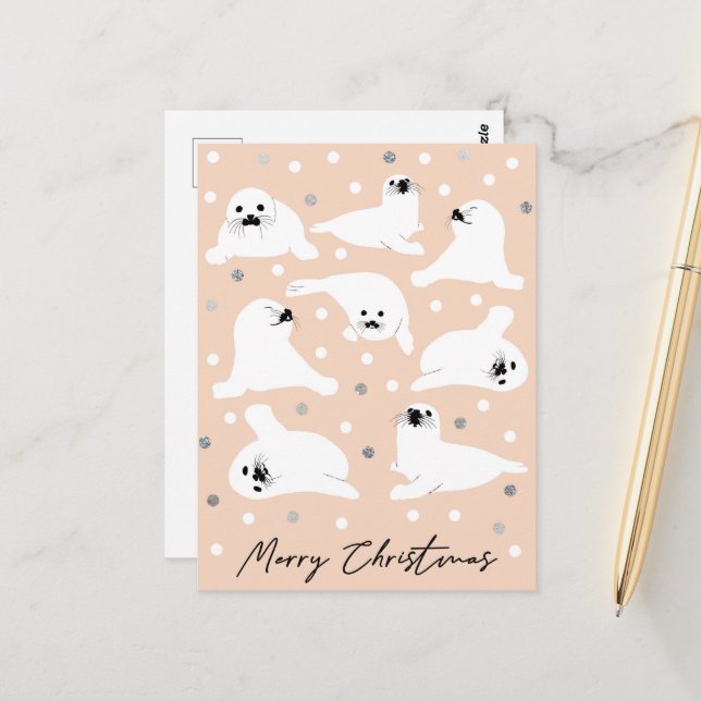 Uppsamling av arktiska djur - Sälar Vykort (Fram/Back In Situ)