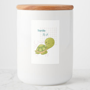 Uppsamling av Cute Turtle-Kawaii Mat Etikett