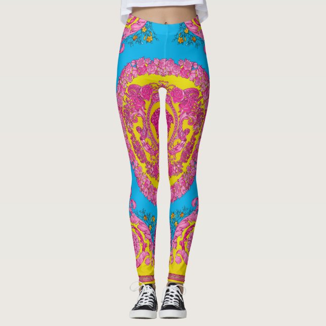 Uppsamling av färglös rosa blue Barocco Leggings (Framsida)