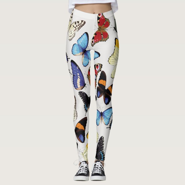 Uppsamling av fjärilar från vintagen. leggings (Framsida)