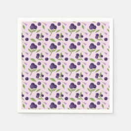 Uppsamling av frukt Basket Mönster - blåbär Pappersservett