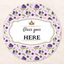 Uppsamling av frukt Basket Mönster - blåbär Underlägg Papper Rund