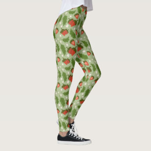 Uppsamling av frukt Basket Mönster - Jordgubbar Leggings