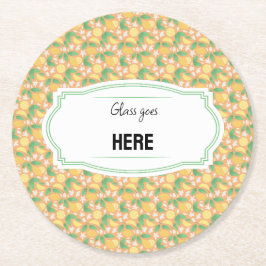 Uppsamling av frukt Basket Mönster - Lemon Underlägg Papper Rund