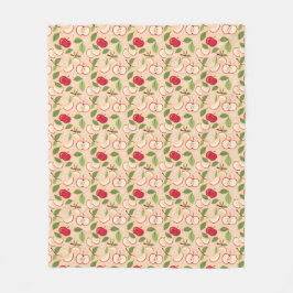 Uppsamling av frukt i Basket Mönster - äpplen Fleecefilt