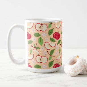 Uppsamling av frukt i Basket Mönster - äpplen Kaffemugg