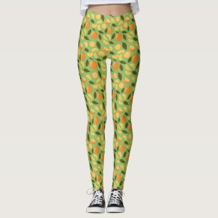 Uppsamling av frukt i Basket Mönster - Orangar Leggings