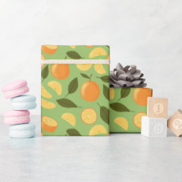 Uppsamling av frukt i Basket Mönster - Orangar Presentpapper