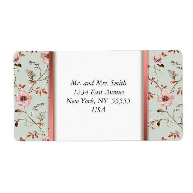 Uppsamling av RomanticCharm Vintage Blommigt Bröll Fraktsedel (Framsidan)