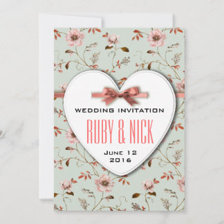 Uppsamling av RomanticCharm Vintage Blommigt Bröll Inbjudningar