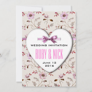 Uppsamling av RomanticCharm vintage blommigt bröll Inbjudningar