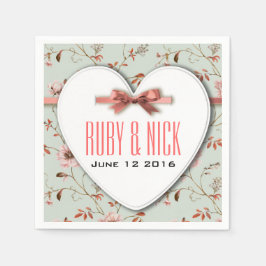 Uppsamling av RomanticCharm Vintage Blommigt Bröll Pappersservett