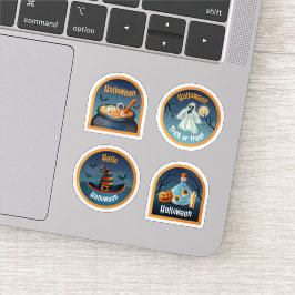 Uppsamling av skrämmande häftdetikett från Hallowe Klistermärken