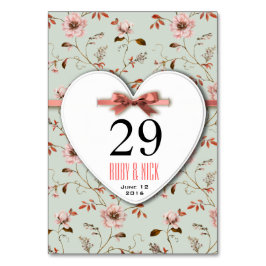 Uppsamling av Vintagen Flower Bröllop i RomanticCh Bordsnummer