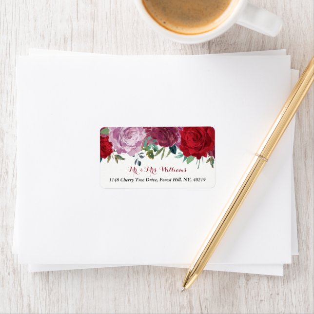 Uppsamlingen för den romska Blommigten Bröllop Adressetikett (Insitu)