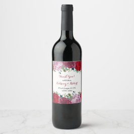 Uppsamlingen för den romska Blommigten Bröllop Vinflaska Etikett