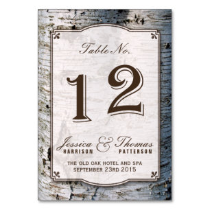 Uppsamlingen Rustic Silver Birch Träd Bröllop 12 Bordsnummer