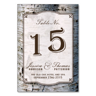 Uppsamlingen Rustic Silver Birch Träd Bröllop 15 Bordsnummer