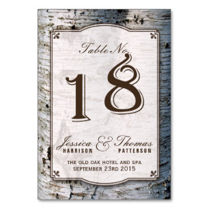 Uppsamlingen Rustic Silver Birch Träd Bröllop 18 Bordsnummer