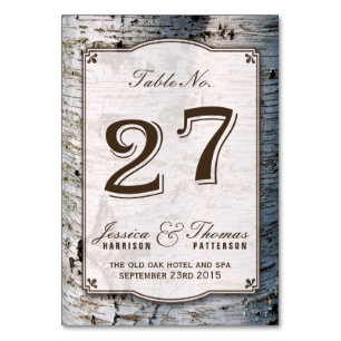 Uppsamlingen Rustic Silver Birch Träd Bröllop 27 Bordsnummer