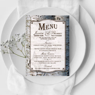 Uppsamlingen Rustic Silver Birch Träd Bröllop Meny