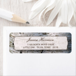 Uppsamlingen Rustic Silver Birch Träd Bröllop Returadress Etikett