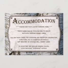 Uppsamlingen Rustic Silver Birch Träd Bröllop Tilläggskort