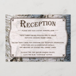 Uppsamlingen Rustic Silver Birch Träd Bröllop Tilläggskort