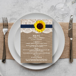 Uppsamlingen Rustic Solros Bröllop - flottan Meny