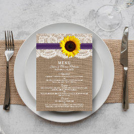 Uppsamlingen Rustic Solros Bröllop - Lila Meny